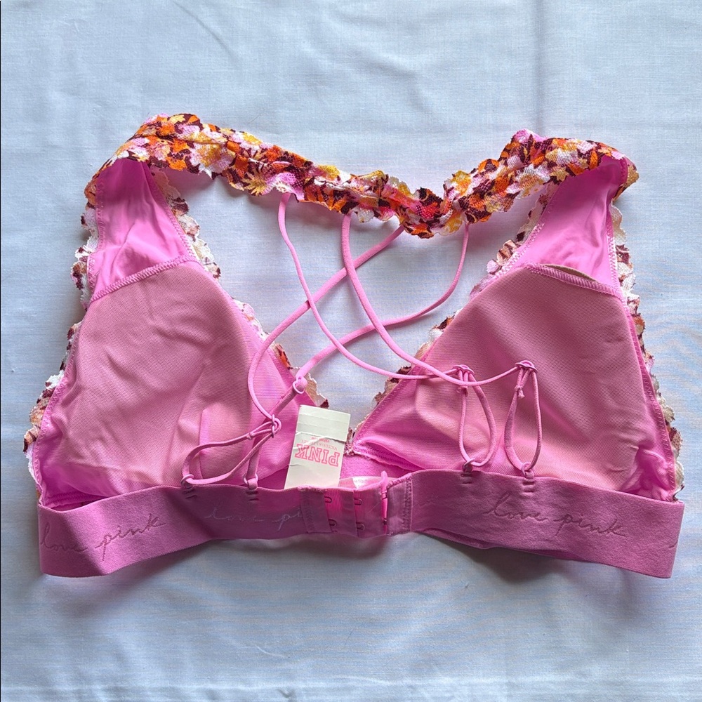 PINK Victoria's Secret Pink Floral Lace Bralette - Picture 3 of 4
